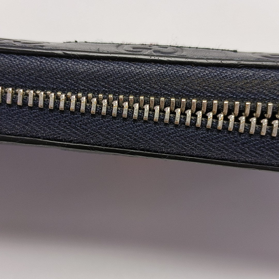 Signature Monogram Calfskin Blue Wallet