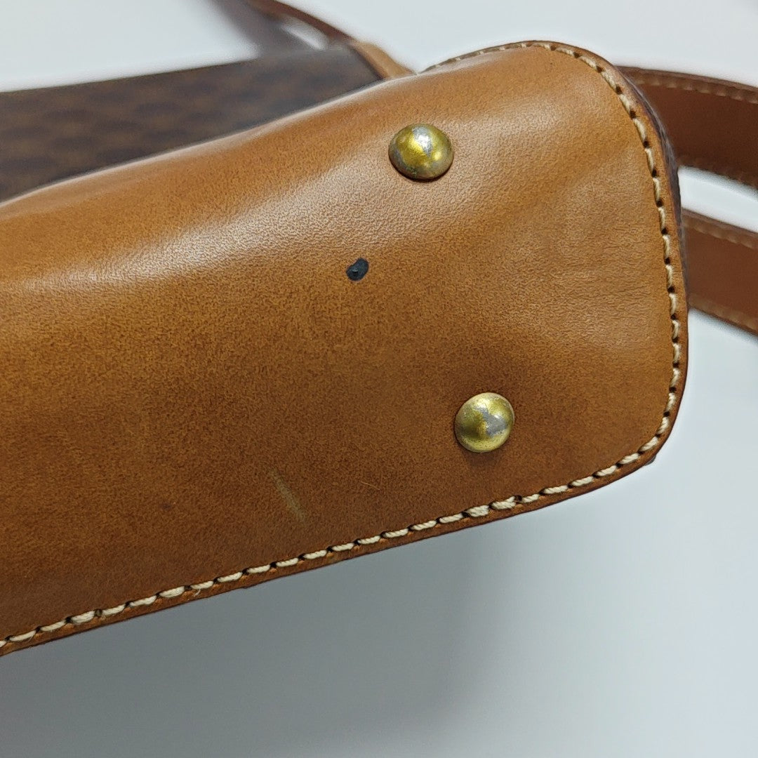 Coated Canvas Shoulder Bag Brown