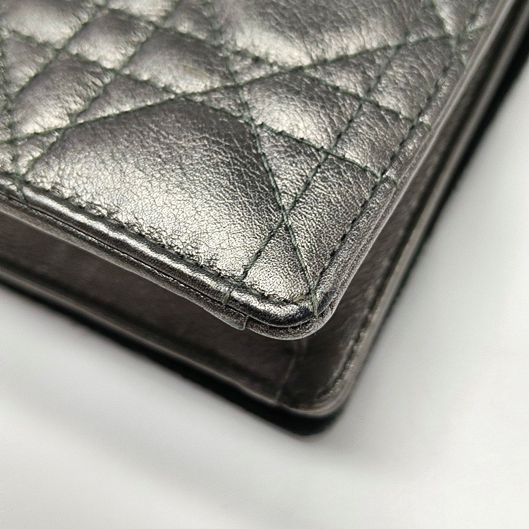 Lady Dior Cannage Piel de becerro gris
