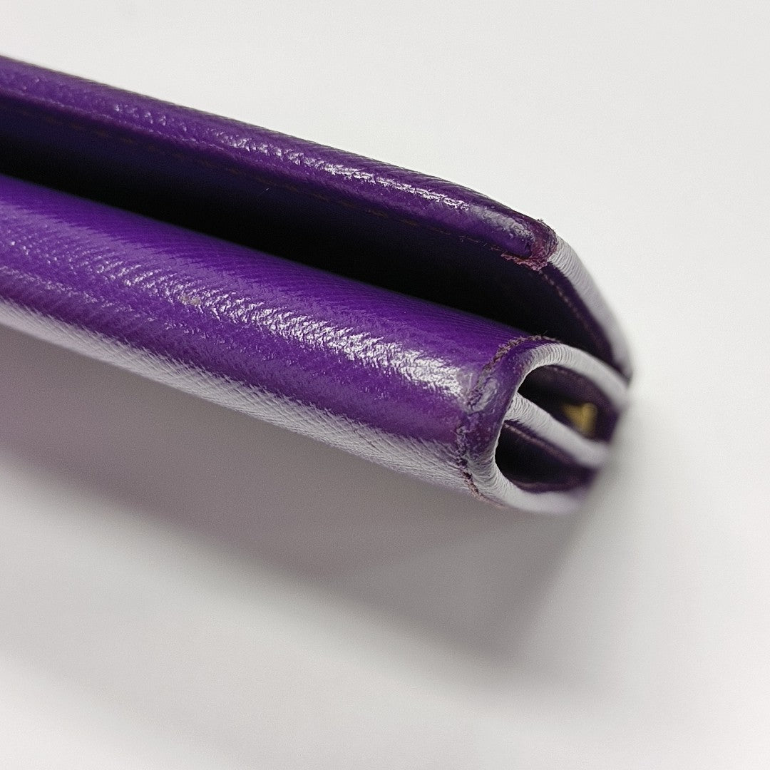 Gancini Calfskin Purple Wallet