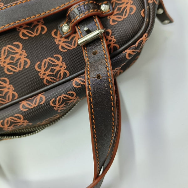 Monogram Coated Canvas Top Handle Bag Brown