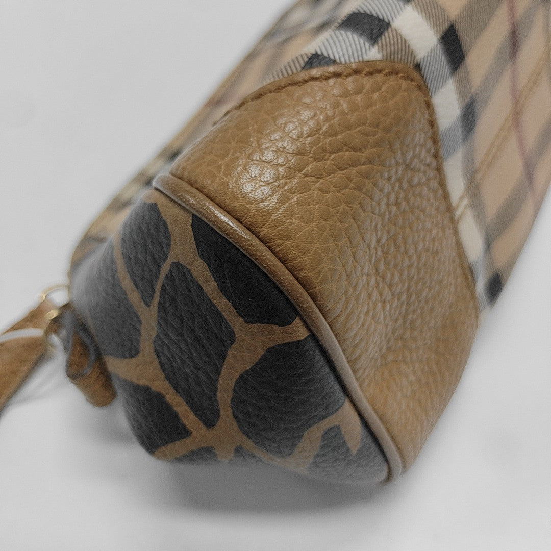 Coated Canvas Shoulder Bag Brown