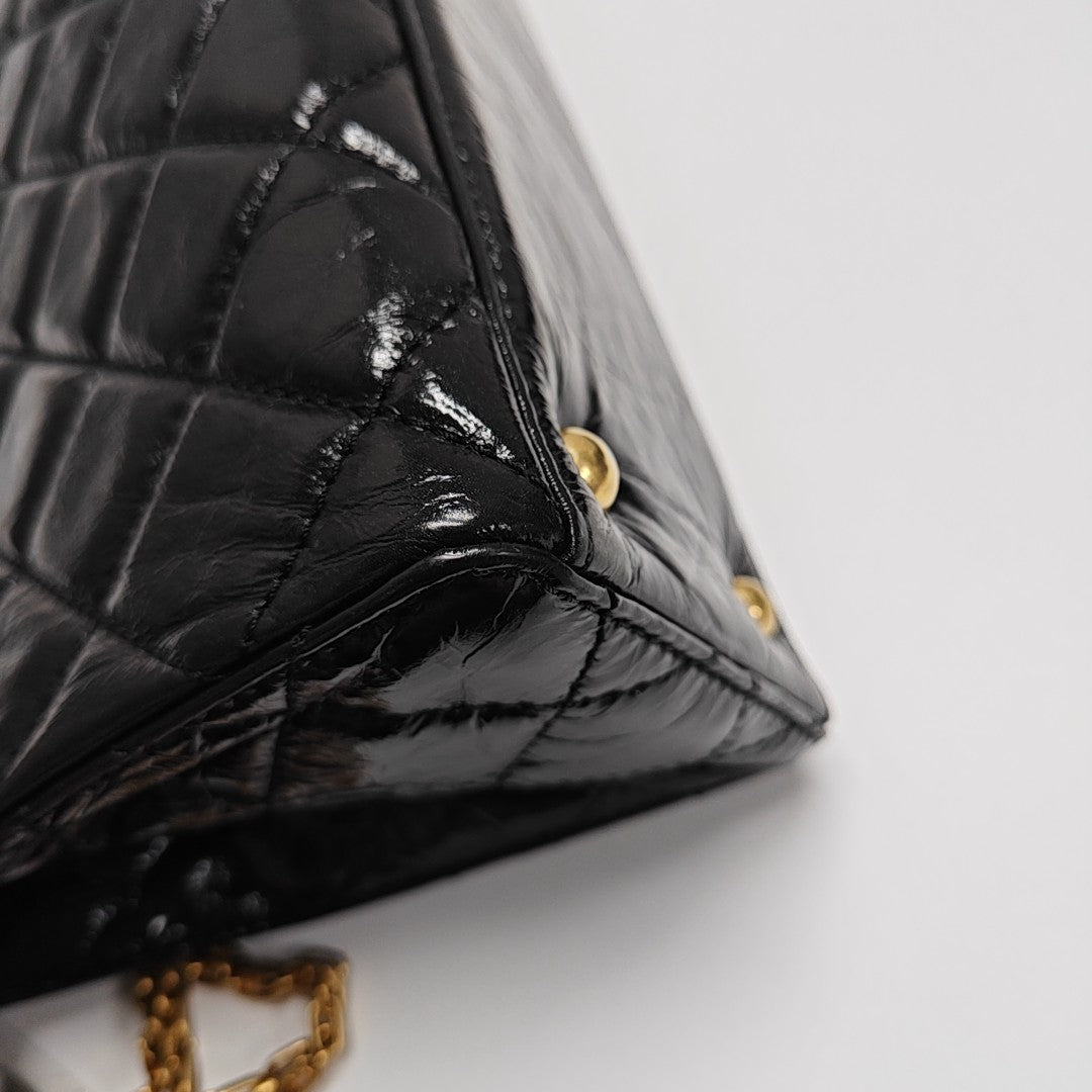 Quilted Calfskin Shoulder Bag Black