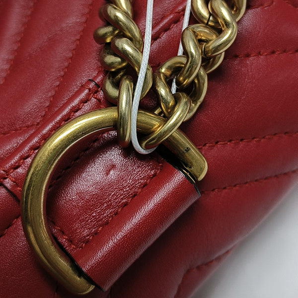 GG Marmont Super Mini Quilted Calfskin Red