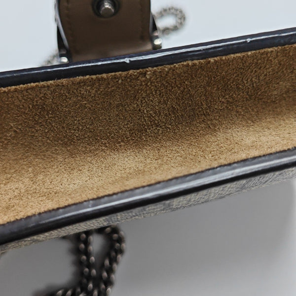 Dionysus Super Mini Monogram Coated Canvas Beige