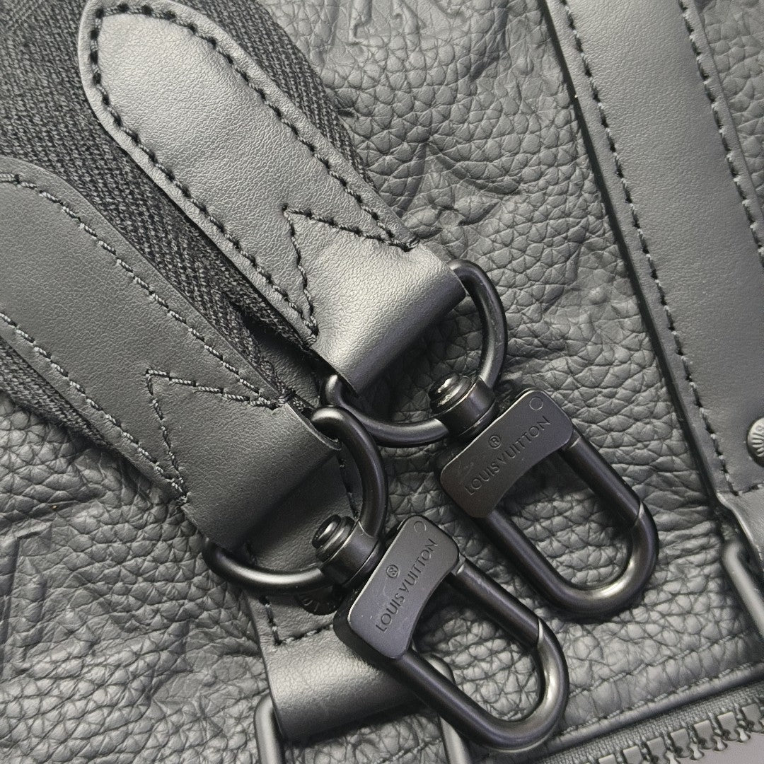 KEEPALL 25 Monogram Calfskin Black