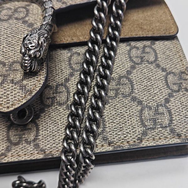 Dionysus Super Mini Monogram Coated Canvas Beige
