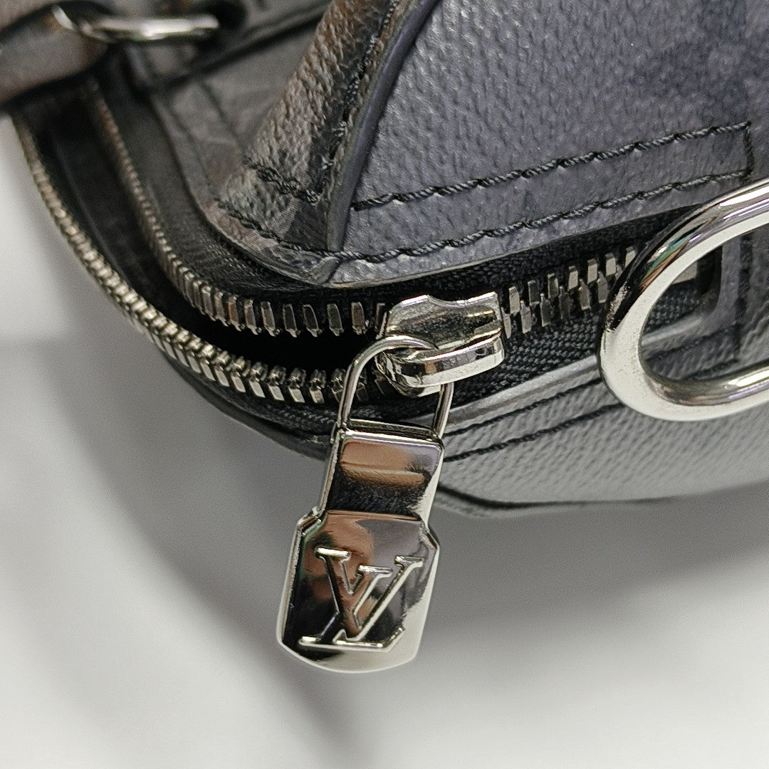 KEEPALL Monogram Coated Canvas Black