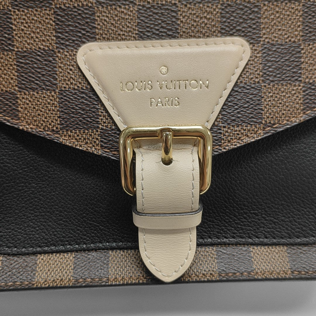 BEAUMARCHAIS Damier Ebene Coated Canvas Brown