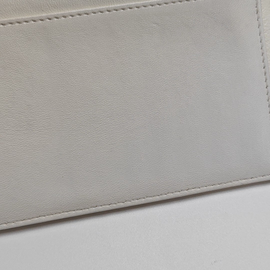 Quilted Special Material Wallet Beige