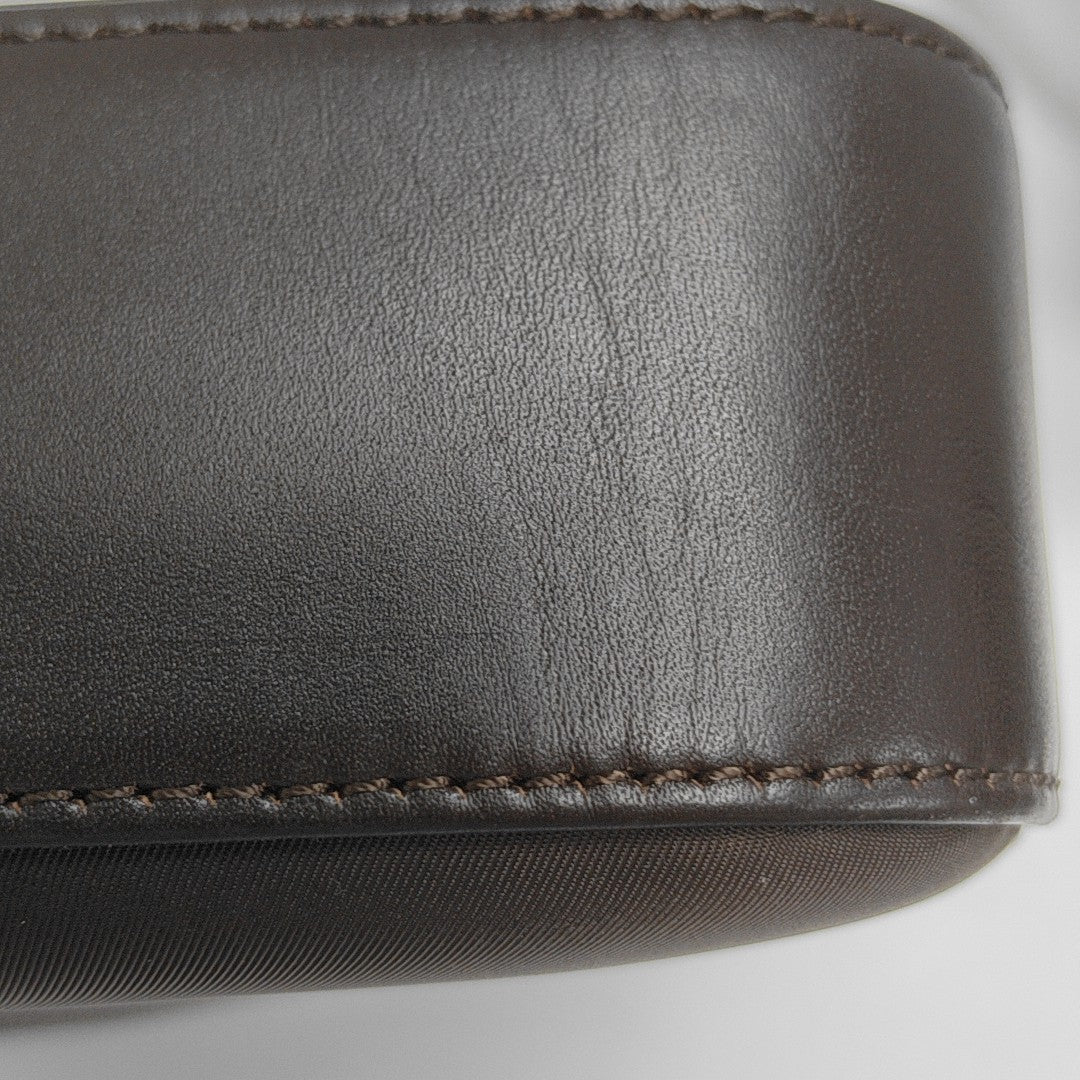 Fabric Top Handle Bag Brown