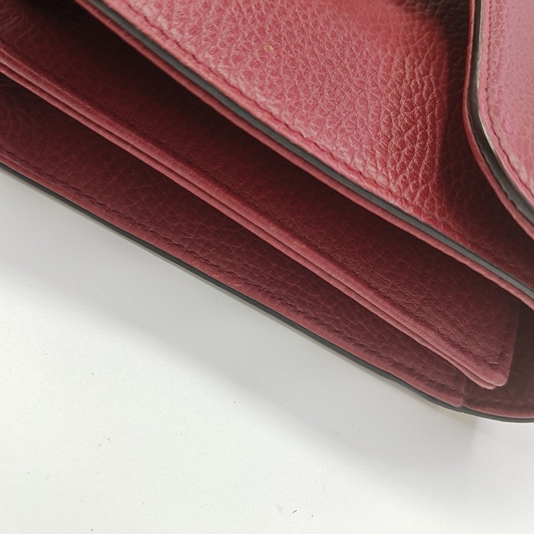 Interlocking G Small Calfskin Red