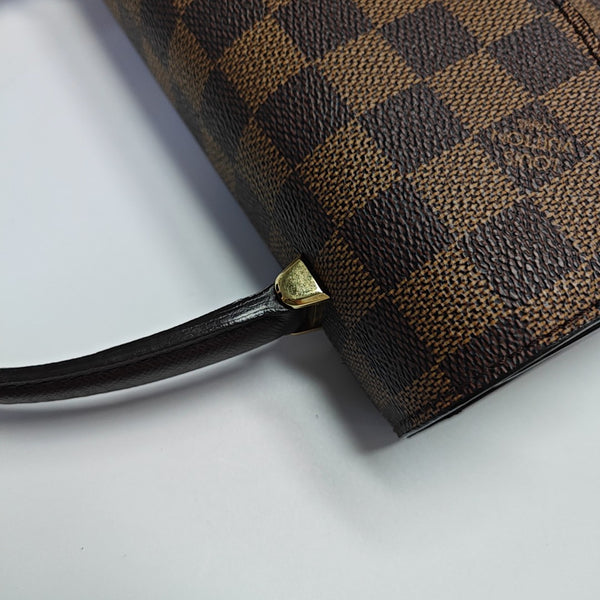 Coated Canvas Top Handle Bag Brown