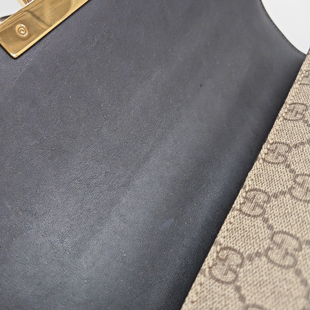 Padlock Medium Monogram Coated Canvas Beige