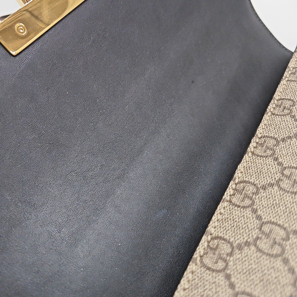 Padlock Medium Monogram Coated Canvas Beige