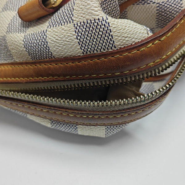 STRESA Damier Azur Coated Canvas White