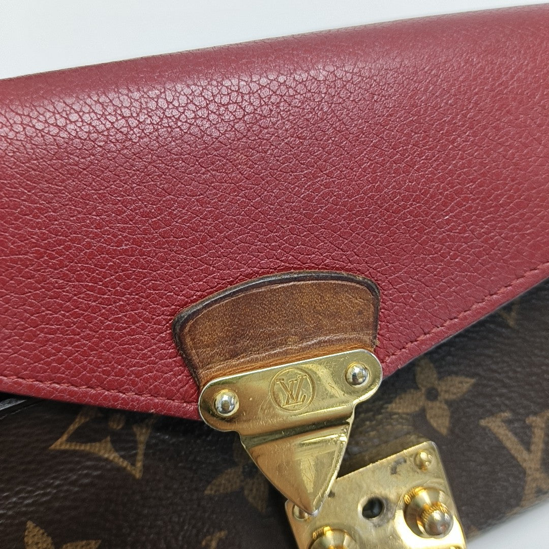PALLAS Monogram Calfskin Red Wallet