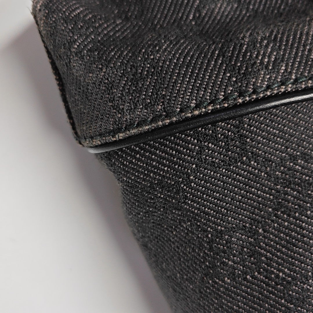Monogram Denim Top Handle Bag Black