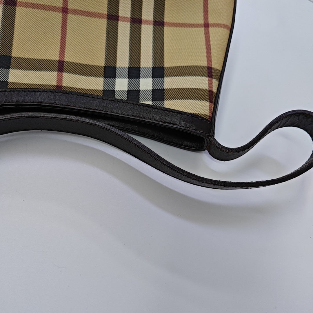 Coated Canvas Top Handle Bag Beige