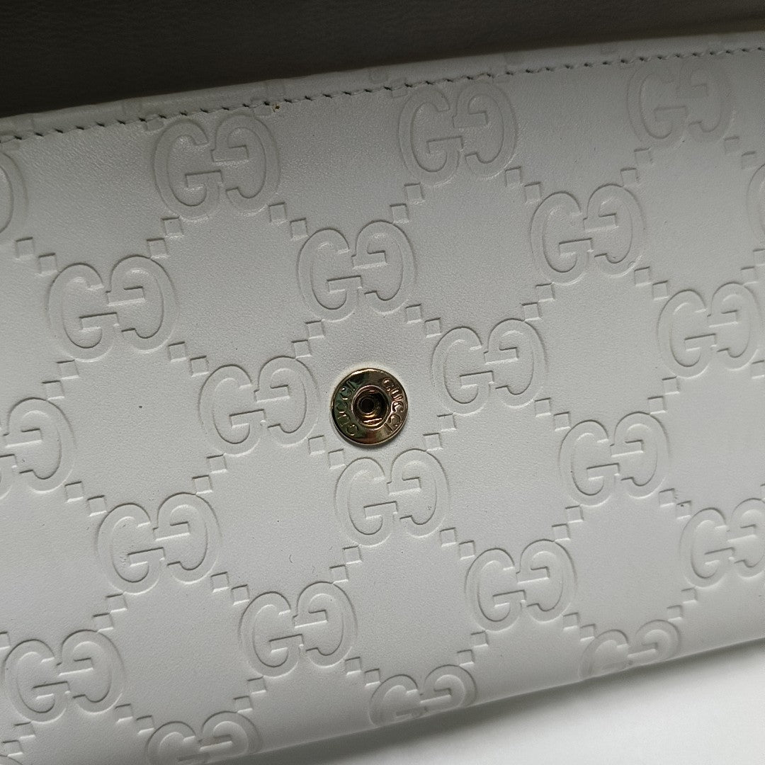 Signature Monogram Calfskin White Wallet