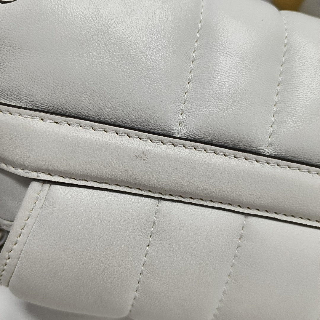 Horsebit Chain Small Lambskin White