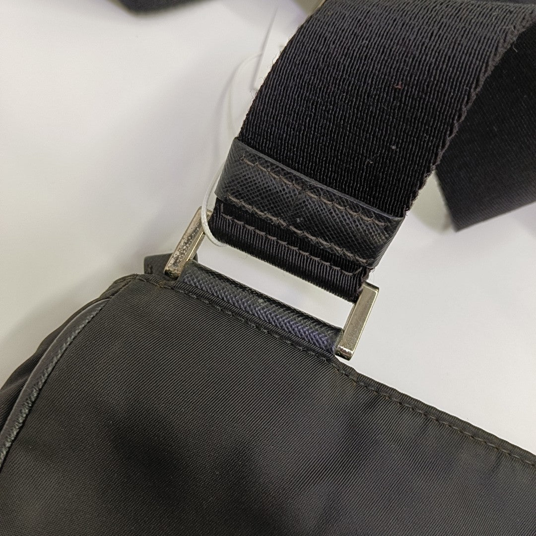 Bolso bandolera de nailon, nailon negro