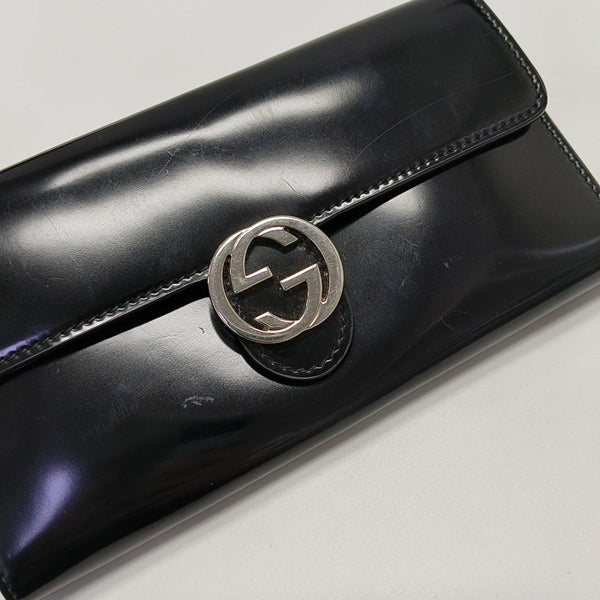 Interlocking G Small Calfskin Black Wallet