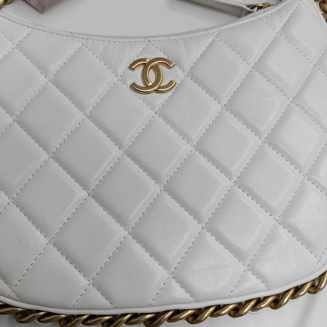 HOBO Small Quilted Lambskin White