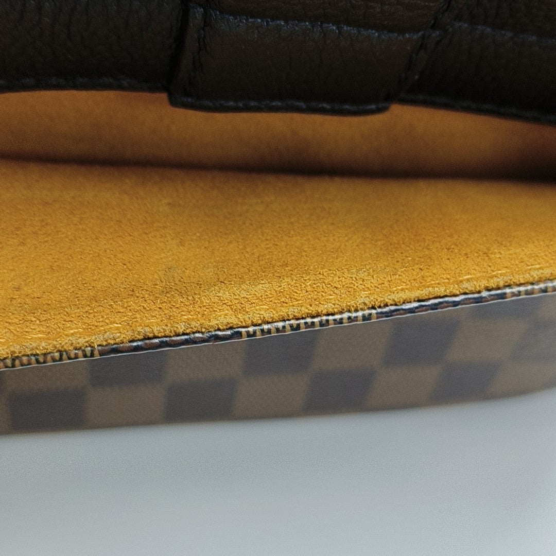 CLAPTON Damier Ebene Coated Canvas Brown