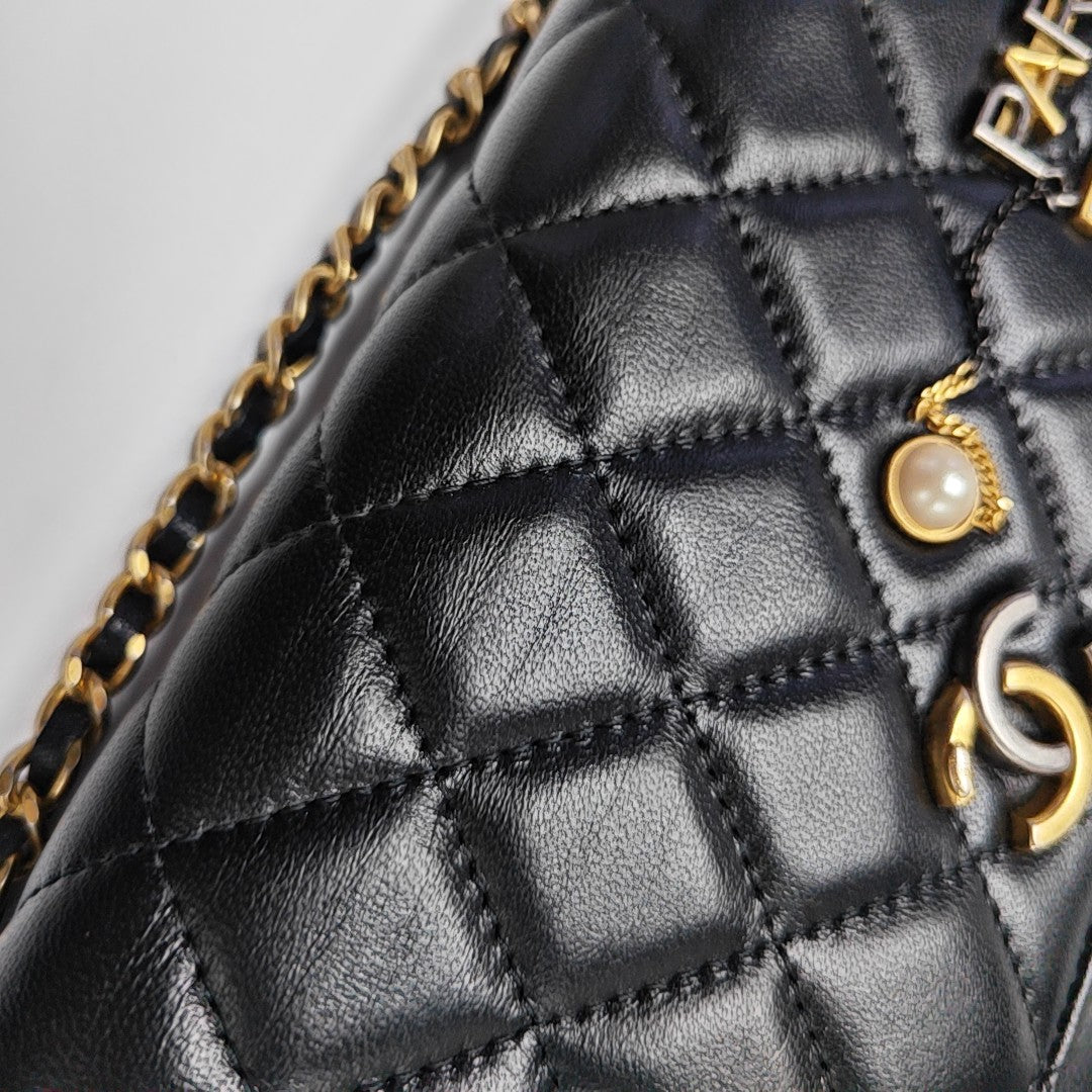 WOC Quilted Lambskin Black