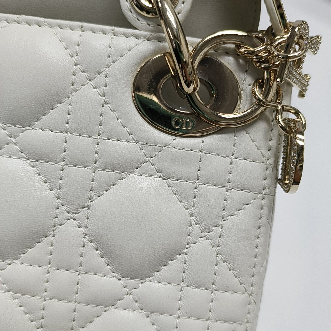 Lady Dior Mini Cannage Lambskin White