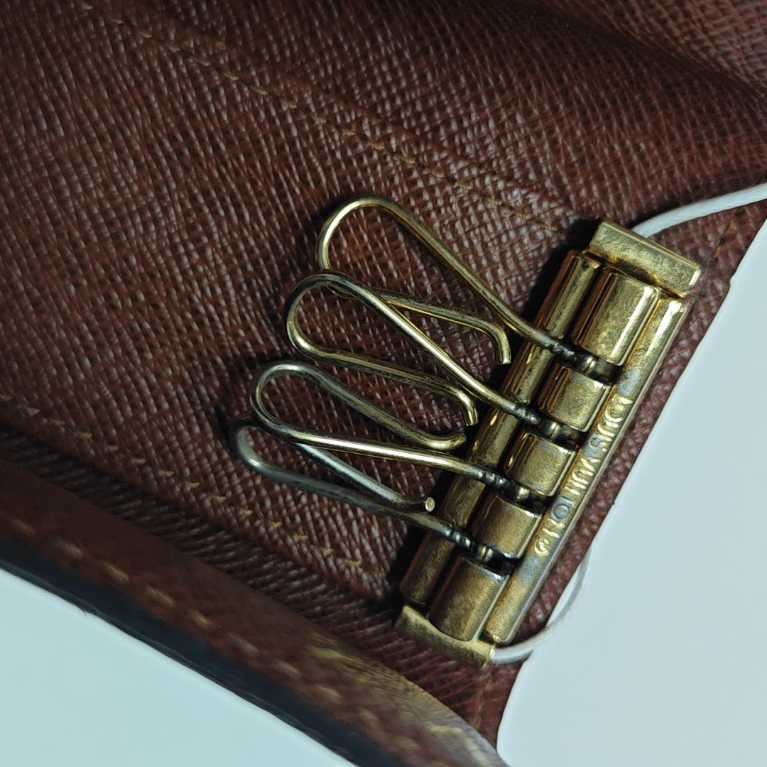 Monogram Coated Canvas Key Pouch Brown