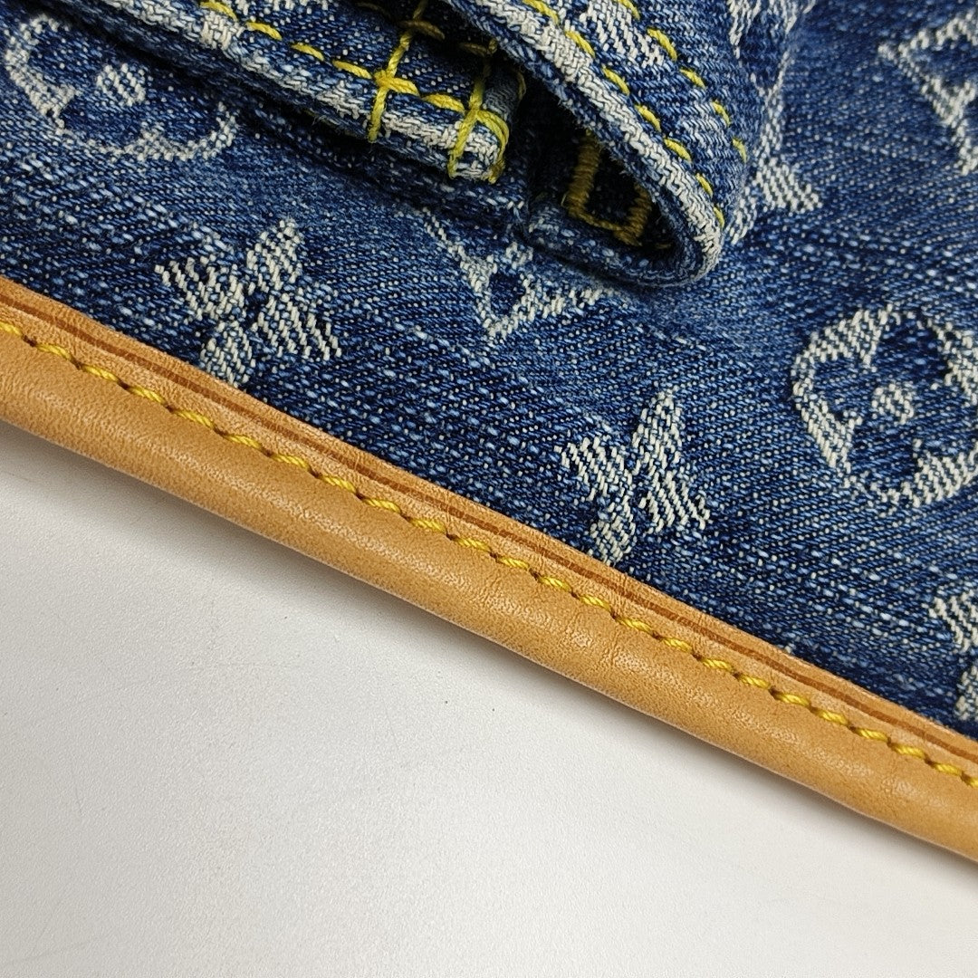 Monogram Denim Tote Bag Blue
