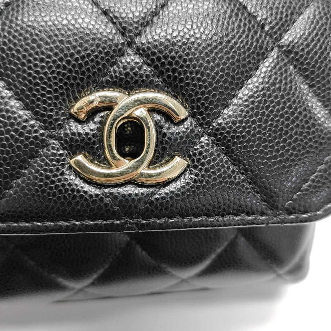 COCO HANDLE Super Mini Quilted Grained Calfskin Black