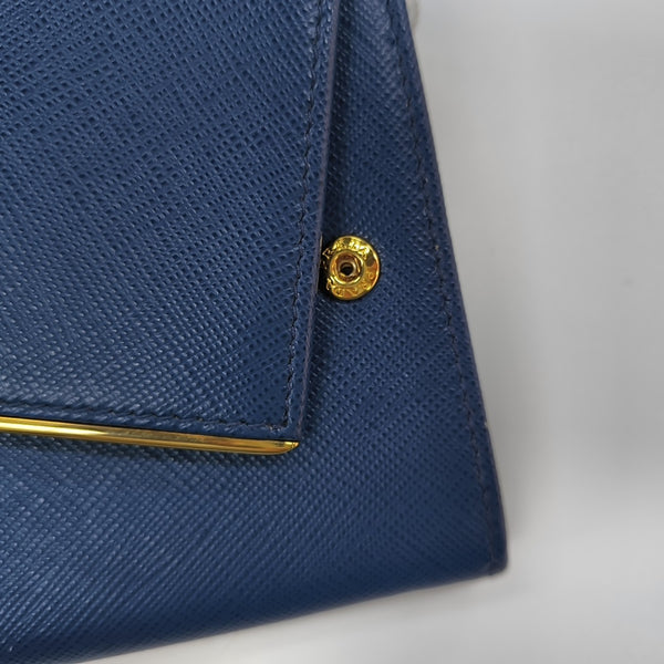 Calfskin Clutch Large Blue