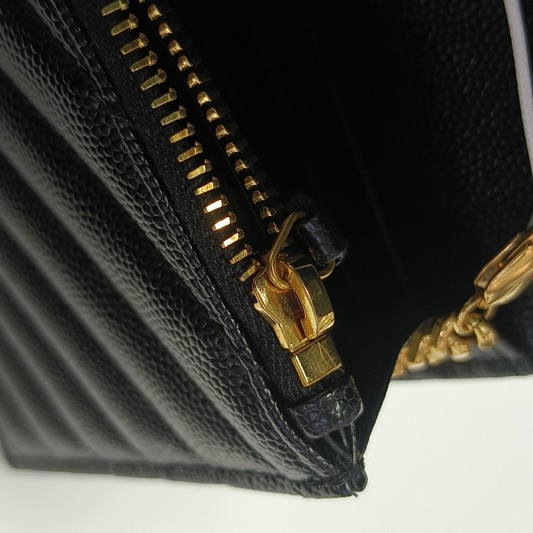 MONOGRAM Chevron Calfskin Black