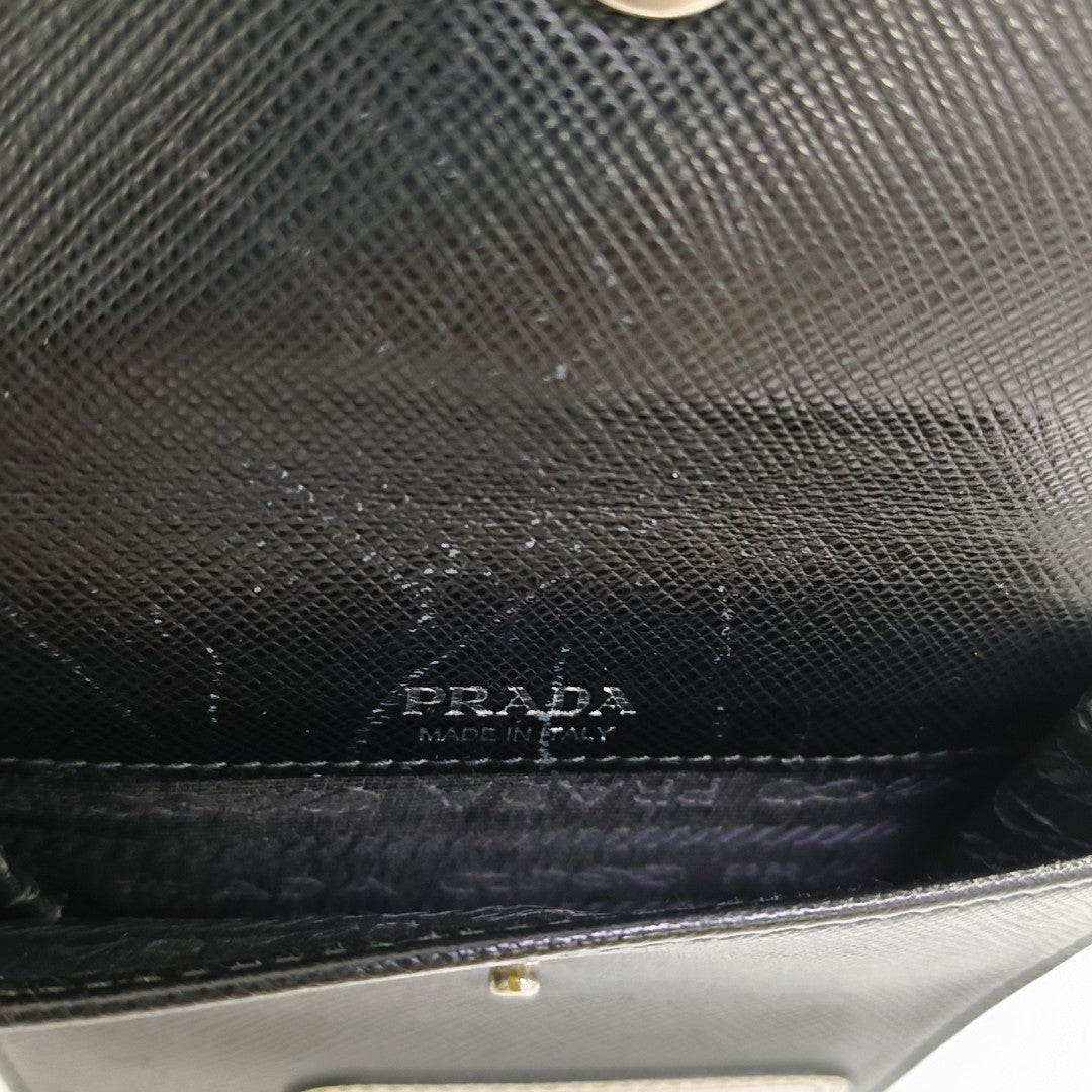 Saffiano Calfskin Shoulder Bag Black
