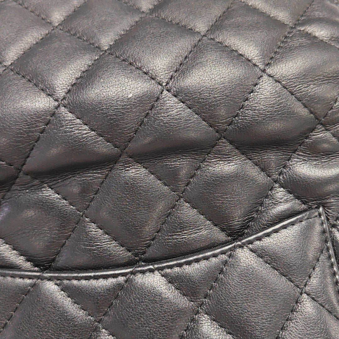 TRENDY CC Quilted Grained Calfskin Black