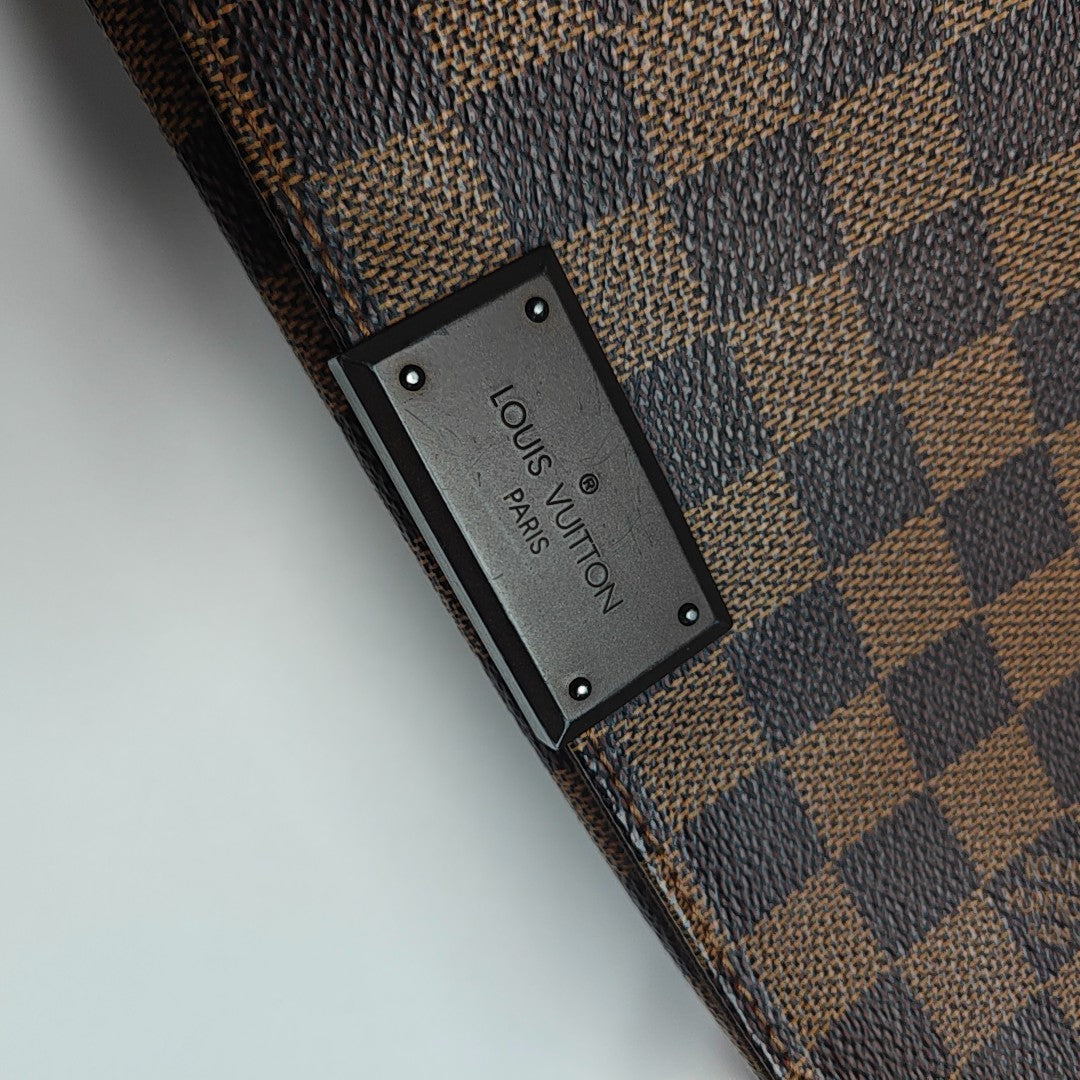 DISTRICT MM Damier Ebene Coated Canvas Brown