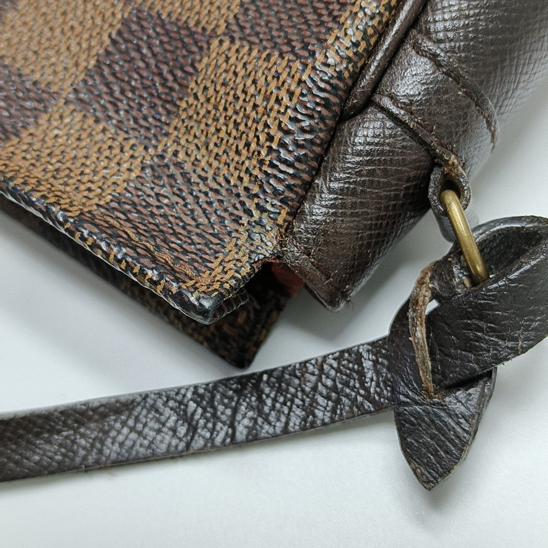 TROUSSE MAKE UP Damier Ebene Coated Canvas Brown