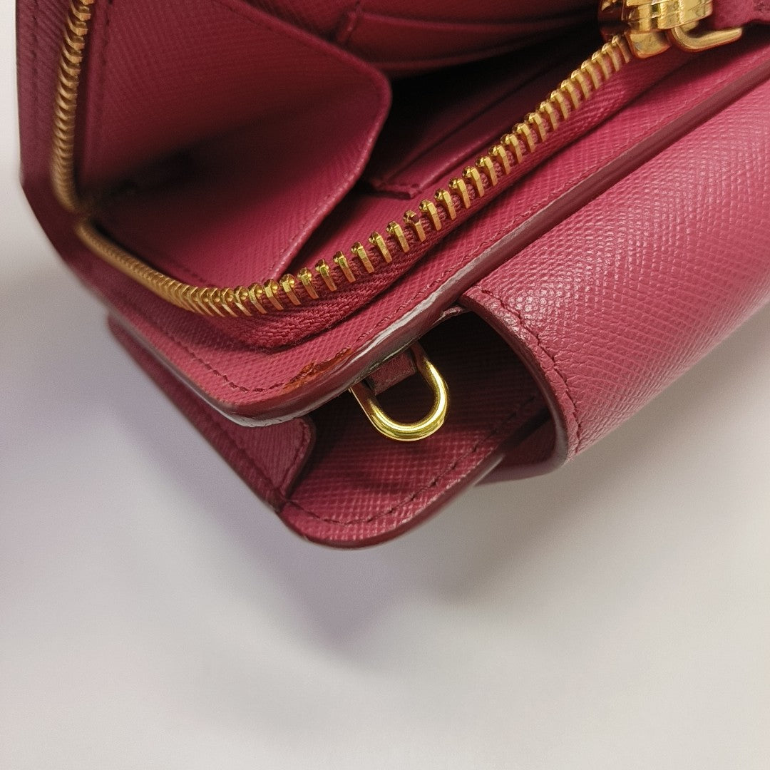Saffiano Calfskin Shoulder Bag Red