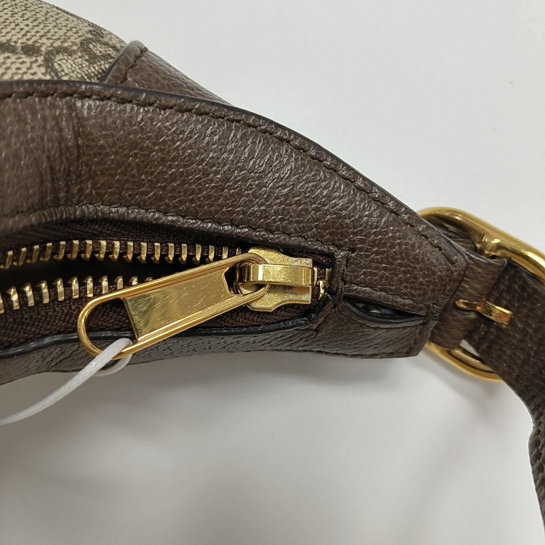 Ophidia Mini Monogram Coated Canvas Beige