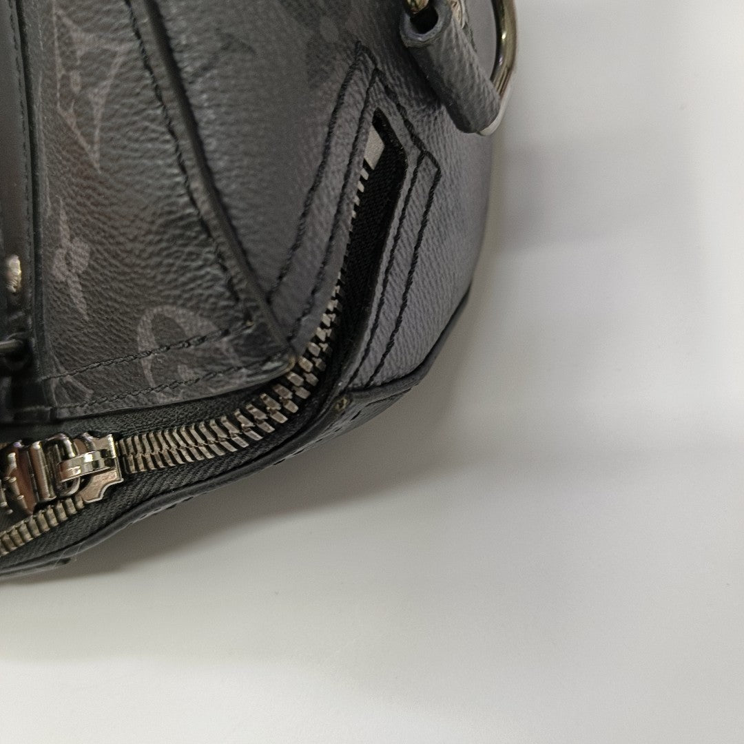KEEPALL Monogram Coated Canvas Black