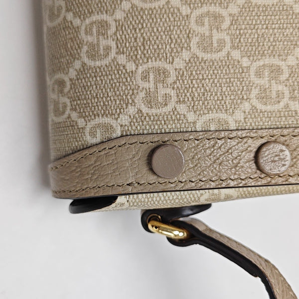 Horsebit 1955 Mini Monogram Coated Canvas Beige