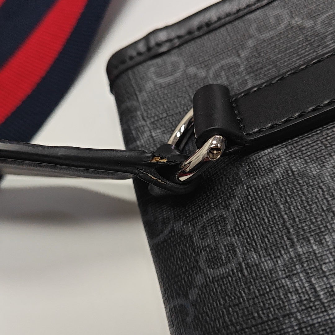 Monogram Coated Canvas Shoulder Bag Gray