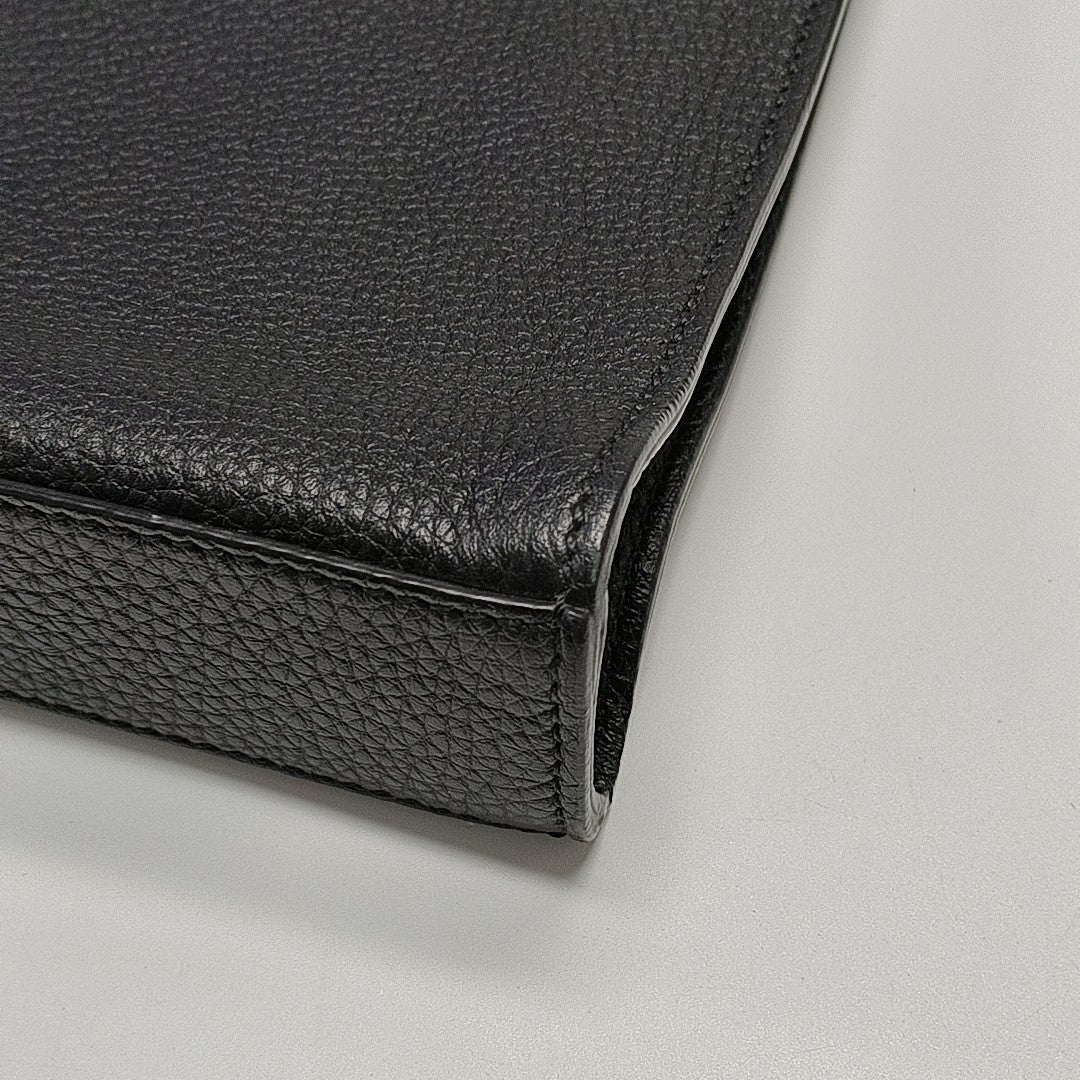 Calfskin Top Handle Bag Black