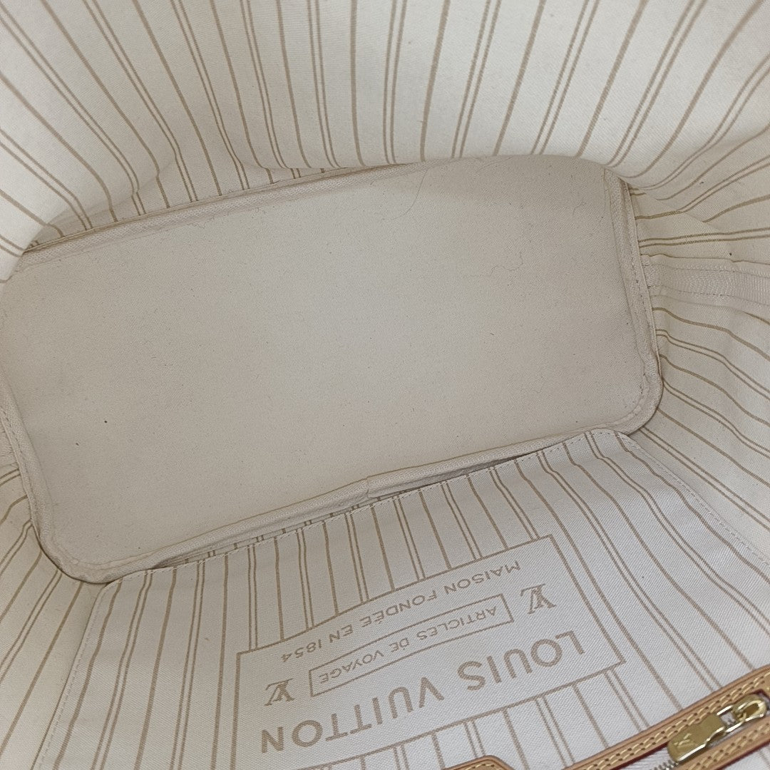 NEVERFULL MM Damier Azur Coated Canvas White