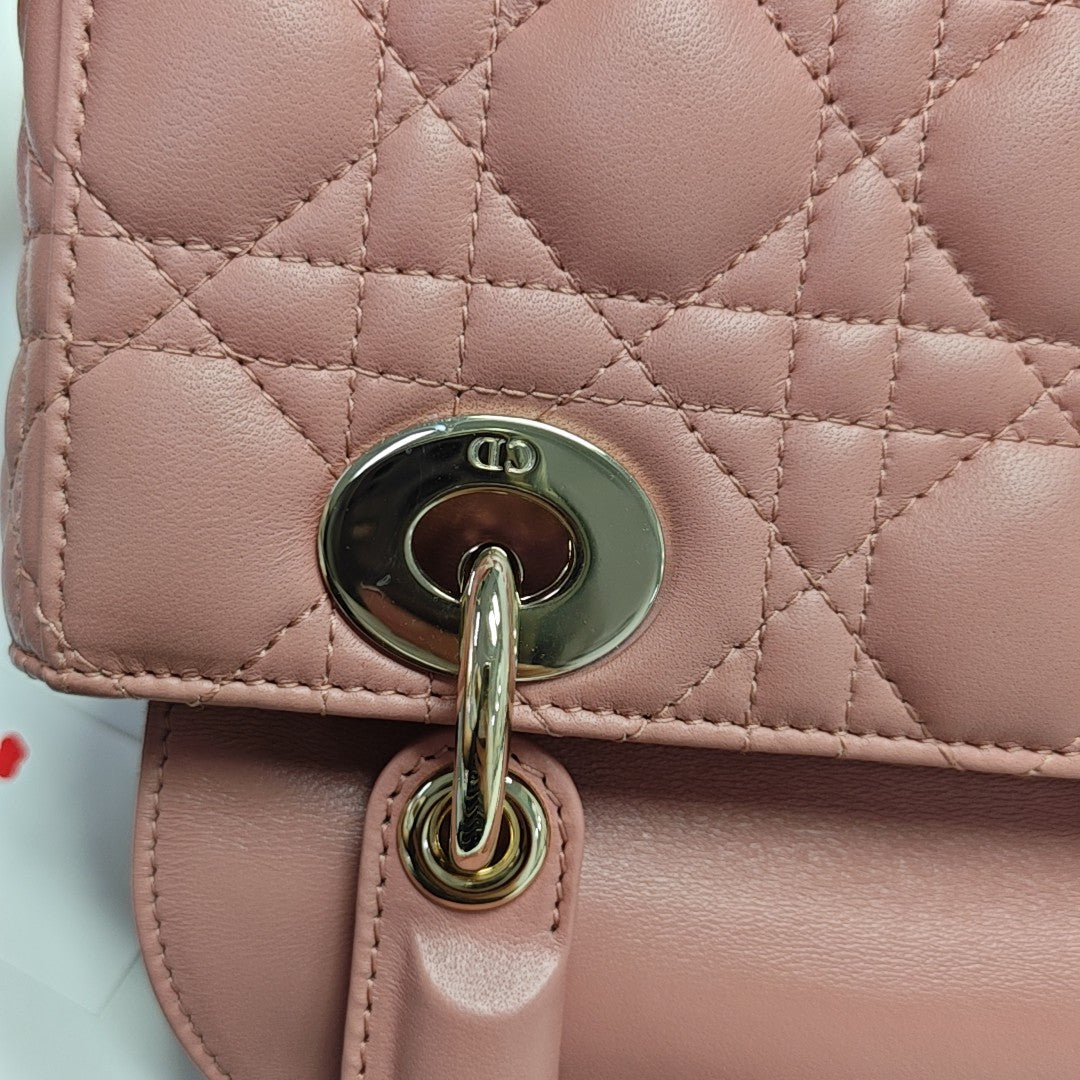 Lady Dior Small Cannage Lambskin Beige