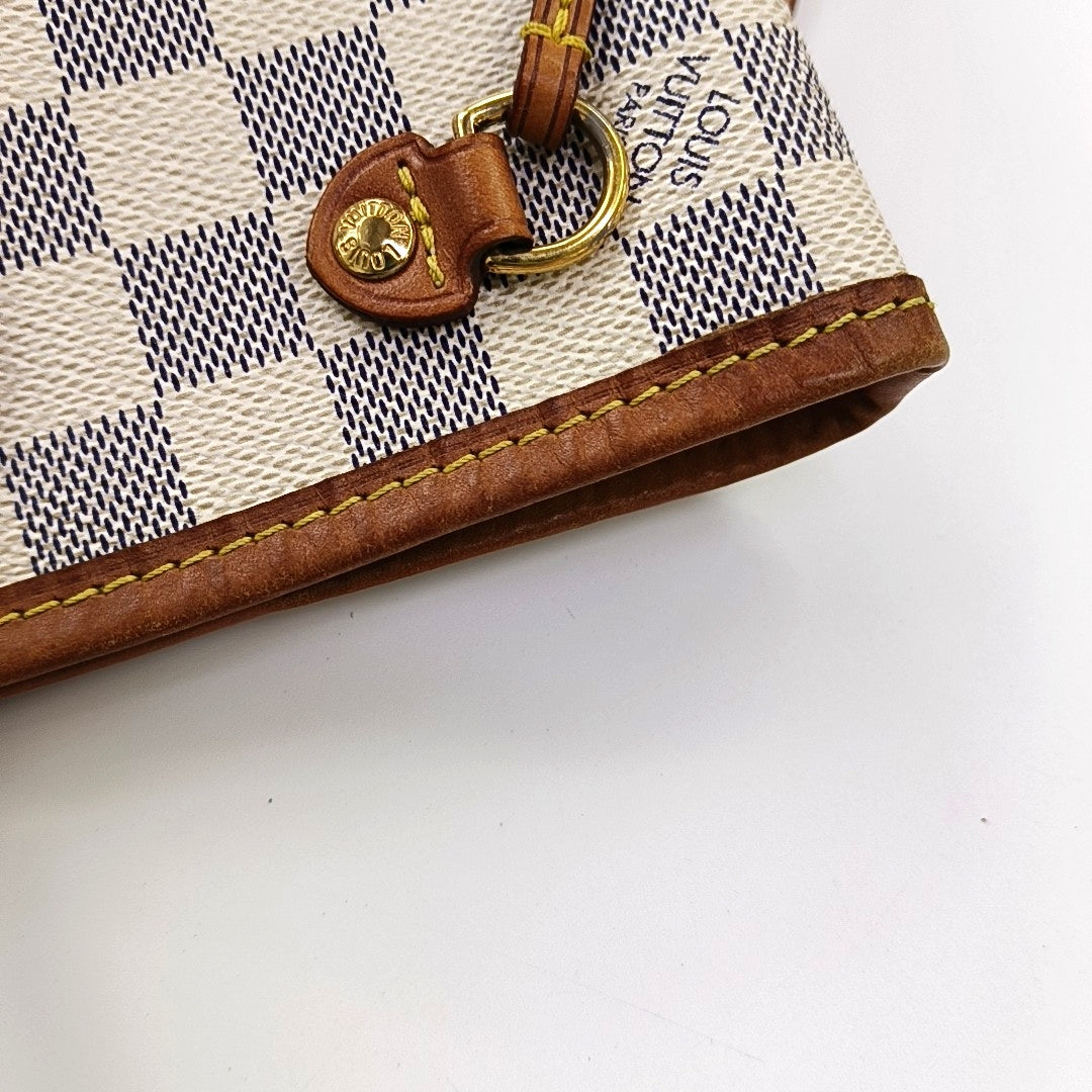 NEVERFULL PM Damier Azur Coated Canvas White