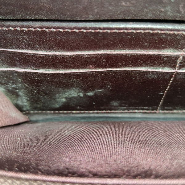 Quilted Grained Calfskin Wallet Black